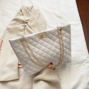 Sacs fourre-tout pour femmes en cuir PU diamant treillis sac à main personnalité grande capacité sous les bras sac à bandoulière sac de créateur