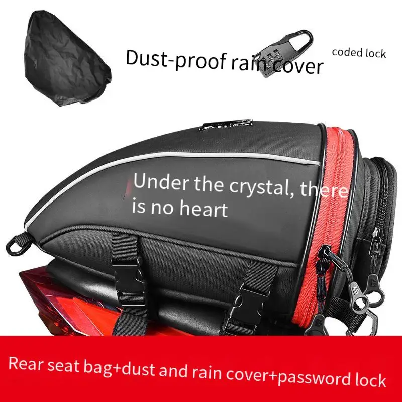 sac arrière de moto en cuir pu, sac de selle, sac de siège arrière, sac à bandoulière, sac d'équitation de voyage de course de moto, sac à main
