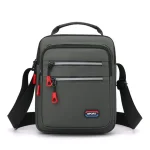 Sac à bandoulière carré pour hommes, couleur unie, sac à bandoulière simple en Nylon, grande capacité, multicouche, sacoche d&rsquo;affaires, randonnée