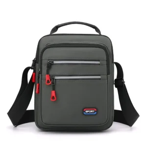 Sac à bandoulière carré pour hommes, couleur unie, sac à bandoulière simple en Nylon, grande capacité, multicouche, sacoche d&rsquo;affaires, randonnée