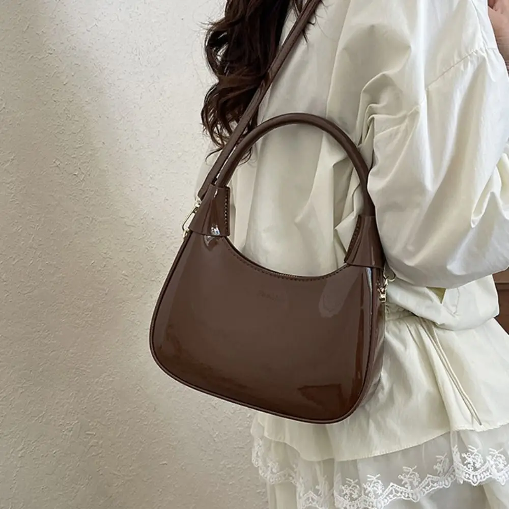 sac fourre tout classique en pu pour femmes, sac hobo élégant de grande capacité, sac sous les bras français en polyester anti éclaboussures, texture d'eau