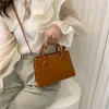 elegant black handbag with dual handles, chic crossbody bag, retro stylish tote small bag for women girls daily use, work, party