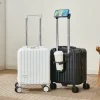 valise à main de 14 pouces avec tige de traction à 3 sections, support pour téléphone portable et porte gobelet, sac à main léger pour bagages de voyage