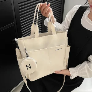 Sac à bandoulière en toile japonaise pour femmes, fourre-tout, sacoche pour étudiantes, sacs à main pour dames, 2024