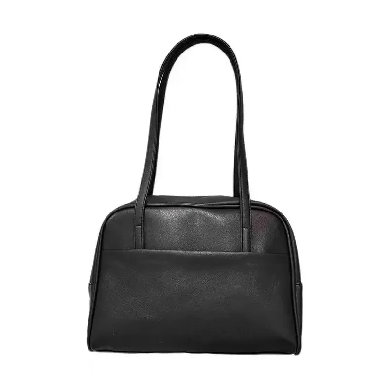 sac boston simple pour femme, vintage, grande capacité, sous les bras, sac lancé unique, nouveau style, stock d'usine, fibre ultrafine, cuir