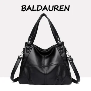 Sac en cuir souple, un sac à main tendance et polyvalent de style européen et américain, sac à bandoulière de grande capacité, sac pour mère