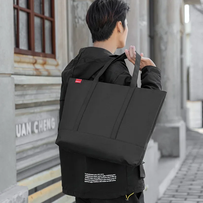 sac à main japonais en tissu oxford pour hommes, fourre tout à la mode, sacs à bandoulière de luxe de styliste, grand étudiant noir décontracté, 2024