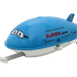 Valise jouet à monter pour enfants de 18 pouces, bagage léger sur le thème d&rsquo;avion pour 3 à 8 ans avec emballage cadeau, valise à roulettes