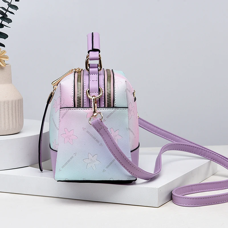 sac à main chic à imprimé floral dégradé, grand compartiment, observateur avec poignées, sangle amovible pour refcommute