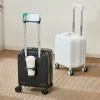 Valise à main de 14 pouces avec tige de traction à 3 sections, support pour téléphone portable et porte-gobelet, sac à main léger pour bagages de voyage Valise à main de 14 pouces avec tige de traction à 3 sections, support pour téléphone portable et porte-gobelet, sac à main léger pour bagages de voyage