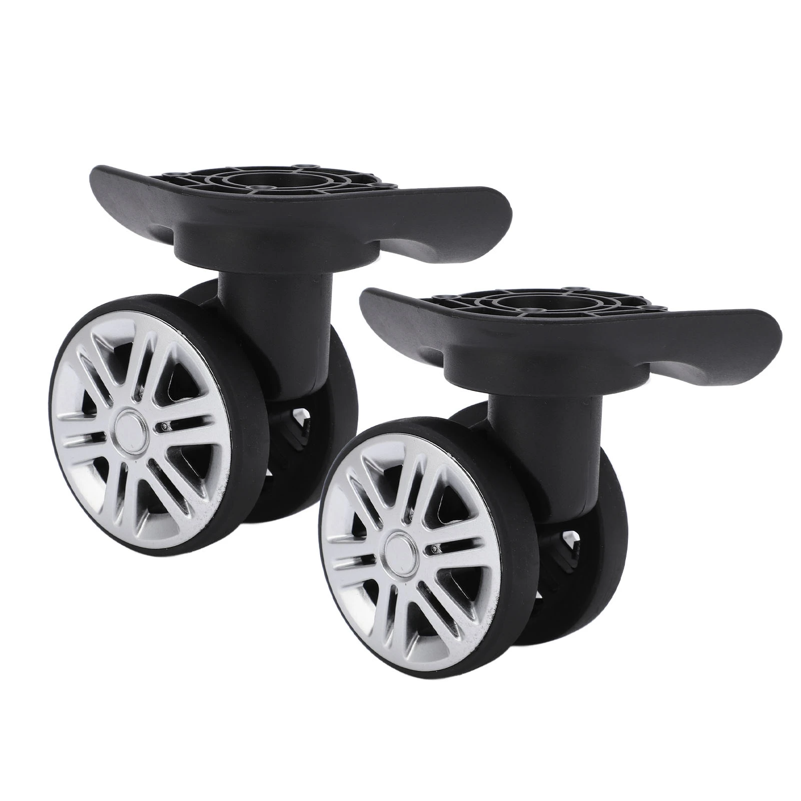 1 paire de roues pivotantes pour bagages, roulettes pivotantes pour valise, remplacement muet, roues à double rangée, roue muette pour bagages