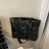 sac à main en coton rembourré de grande capacité pour femme, fourre tout, shopping, portable, matelassé, solide, voyage, loisirs, mode