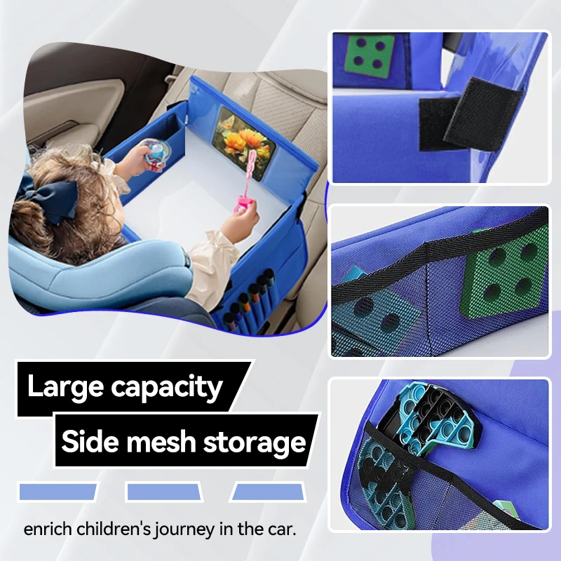 plateau de siège de voyage pour enfants, pour voiture, table de rangement de jouets pour enfants, planche à dessin, plateau de sécurité, support de boissons à manger, activités de voyage sur route