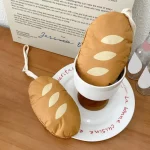 Sac à provisions pliable avec porte-clés, forme de baguette française créative, sac de rangement portable, sac d&rsquo;épicerie réutilisable, sacs-cadeaux de Noël