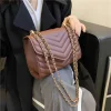 sac à bandoulière rétro à la mode pour femmes, petit sac carré simple avec chaîne