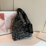 Sac fourre-tout pour femmes, sac à bandoulière à paillettes, sac Hobo tendance de luxe de styliste, sac à main ample sous les bras pour le travail, les voyages et le shopping