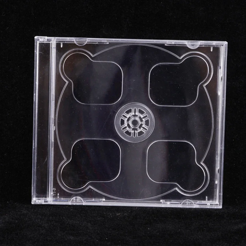 boîte à cd transparente à fond carré, boîtier vide en plastique pp, boîtier pour cd laiteux, capacité 2 disques 14.2cm x 12.4cm x 1.0cm
