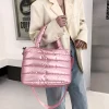 sac à main matelassé en coton matelassé pour femme, sac à main à bandoulière, sac à main rembourré, léger, nouveau, fourre tout matelassé