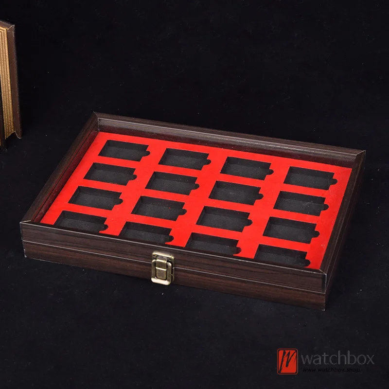 boîte de rangement pour briquet à 16 fentes, présentoir pour briquet en bois, étui anti poussière, cadeau à la mode, boîtes de rangement pour la maison