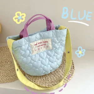 Sac à main matelassé pour femme, sac à main Love Quilting, grande capacité, sac fourre-tout pour femme, sacs à main de voyage rembourrés pour documents d&rsquo;abonnés, E27