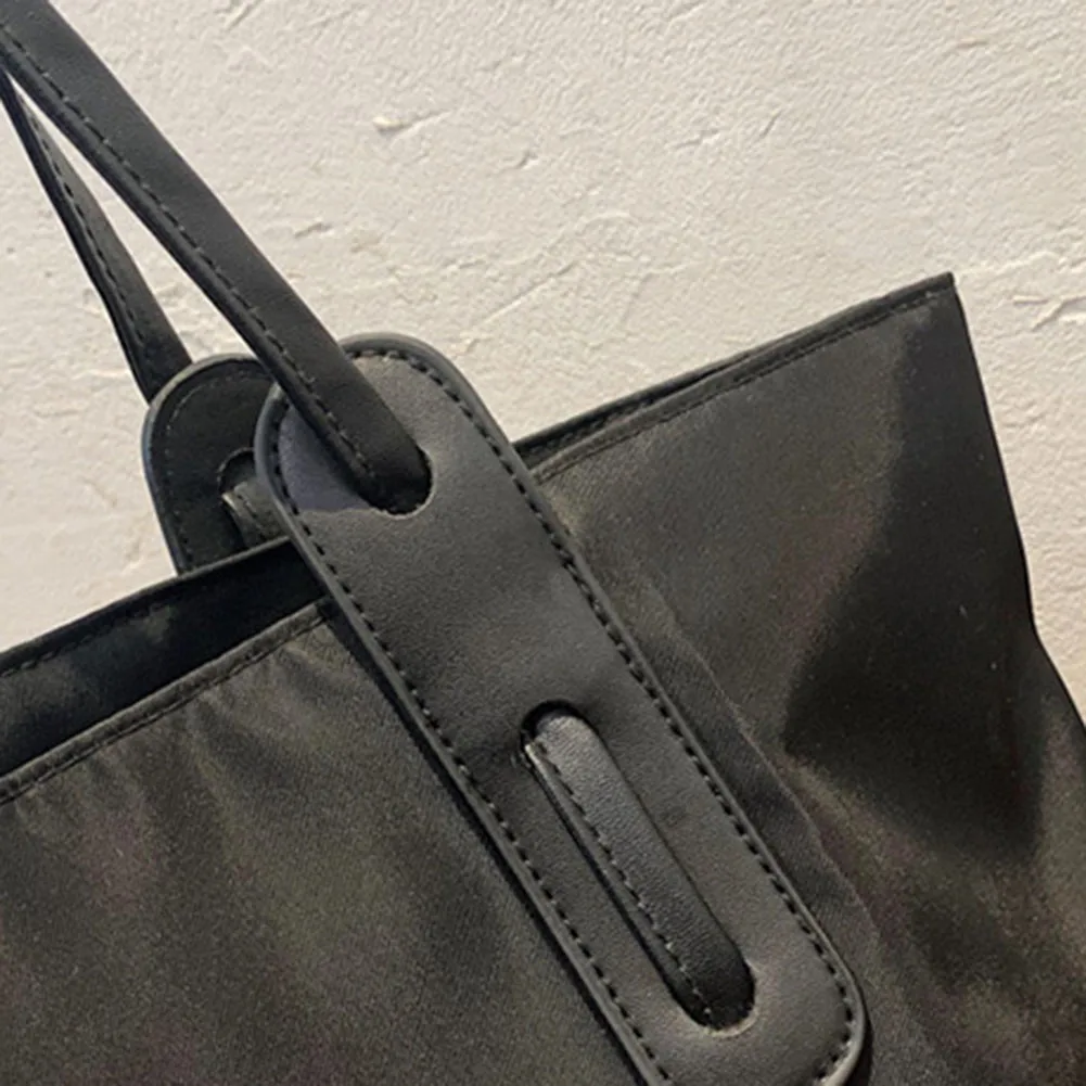 sac à main pour femmes en nylon grande capacité sac sous les bras avec fermeture éclair sacoche sac à main couleur unie pour le travail voyage shopping shopper sac