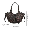 sac à poignée supérieure pour femmes, sac hobo imprimé léopard, sacoche tendance en cuir pu pour le travail, les voyages et les achats
