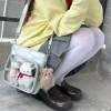 itabag carré argenté pour fille, petit sac à bandoulière en nylon avec sangle réglable, sac à bandoulière harajuku y2k, sac japonais d'exposition