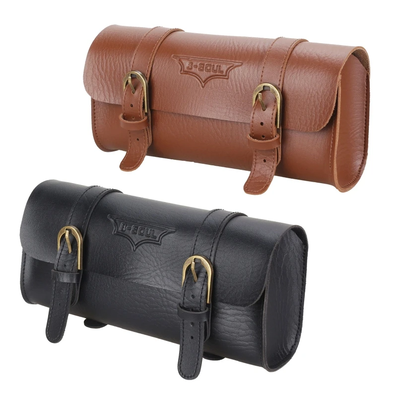 selle guidon rouleau fourche fait main en cuir pu