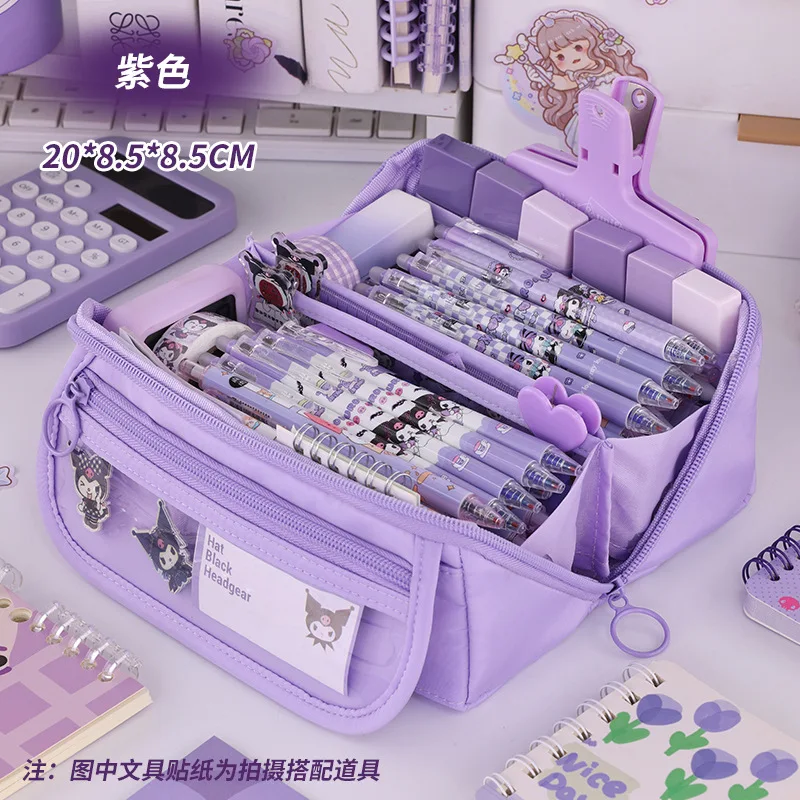 trousse à crayons de grande capacité avec fermeture éclair, sac de papeterie portable pour le rangement des fournitures scolaires et de bureau pour étudiants
