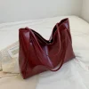 sac fourre tout en cuir pu souple pour femmes, pochette sous les bras, grande capacité, sac à bandoulière rétro, sac seau portable décontracté