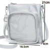 itabag carré argenté pour fille, petit sac à bandoulière en nylon avec sangle réglable, sac à bandoulière harajuku y2k, sac japonais d'exposition