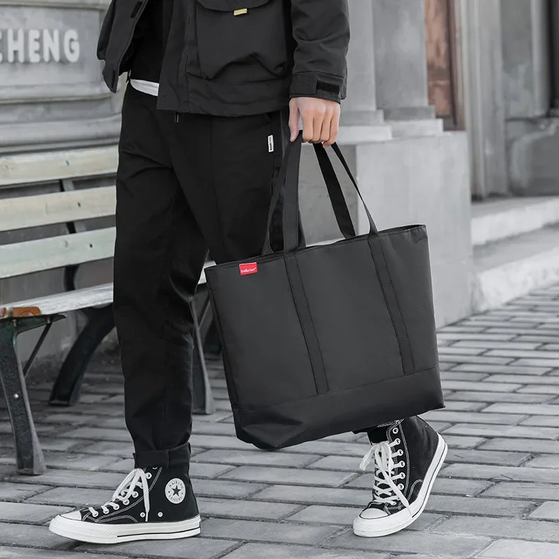 sac à main japonais en tissu oxford pour hommes, fourre tout à la mode, sacs à bandoulière de luxe de styliste, grand étudiant noir décontracté, 2024