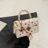 petit sac à bandoulière carré tendance pour femmes, sac à main de qualité, nouveau style, sac à bandoulière noir à rabat
