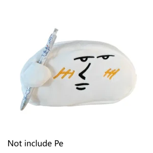 Pochette à crayons d&rsquo;expression drôle de grande capacité, sac à cosmétiques, étui à stylos en peluche de dessin animé, sac de maquillage, sac de rangement de papeterie