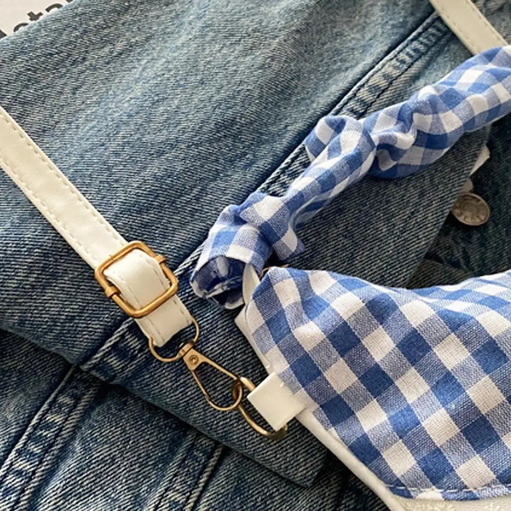 sac à boulettes à carreaux en dentelle avec nœud doux, pochette sous les bras française, fourre tout, petit sac à bandoulière polyvalent et mignon en toile douce