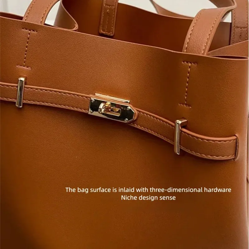 2025 nouveau sac fourre tout pour femmes, sac à main simple de couleur unie, sac décontracté polyvalent à la mode, sac à bandoulière de shopping de banlieue