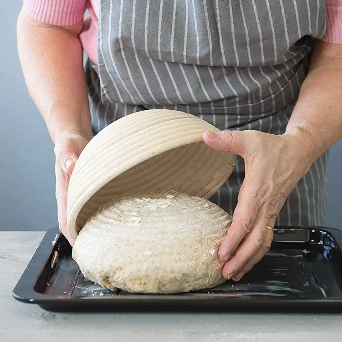 panier à pain en rotin naturel, bol de cuisson en osier fait à la main, fermentation de la pâte, panier à pain banneton au levain
