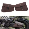 Sac de selle en cuir marron pour moto, sac à outils latéral pour bagages, Universak adapté pour Honda Yamaha Suzuki Harley Sportster XL 883 XL1200 Sac de selle en cuir marron pour moto, sac à outils latéral pour bagages, Universak adapté pour Honda Yamaha Suzuki Harley Sportster XL 883 XL1200