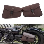 Sac de selle en cuir marron pour moto, sac à outils latéral pour bagages, Universak adapté pour Honda Yamaha Suzuki Harley Sportster XL 883 XL1200