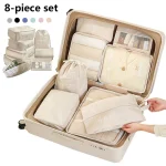 Ensemble de 8 pièces sac de voyage organisateur vêtements bagages organisateur de voyage couverture chaussures organisateurs sac valise pochette emballage Cubes