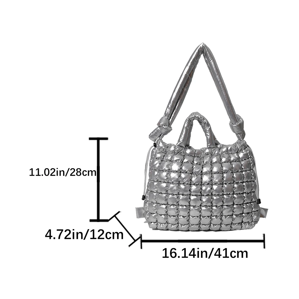 sac fourre tout matelassé pour femme, rembourré, initié, multi poches, sac à bandoulière, sac à main cartable, travail, voyage