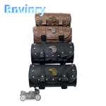 Sacs de selle de moto en cuir rétro, sac arrière d&rsquo;outil avant et arrière pour Harley, sacs à bagages universels en PU, pochettes