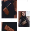 sac baguette en cuir véritable pour femmes/sac à main haut de gamme de niche, sac à bandoulière, sac à bandoulière, sac sous les bras