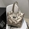 sac fourre tout matelassé pour femme, grande capacité, sacs à main rembourrés en duvet, chic, gonflé, décontracté, hiver, sac à provisions, nouveau, 2023