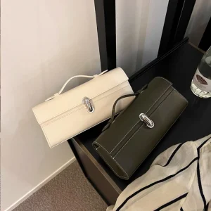 SAVETTE marque en cuir véritable petit sac carré rectangulaire Baguette fourre-tout femmes Simple sac à main