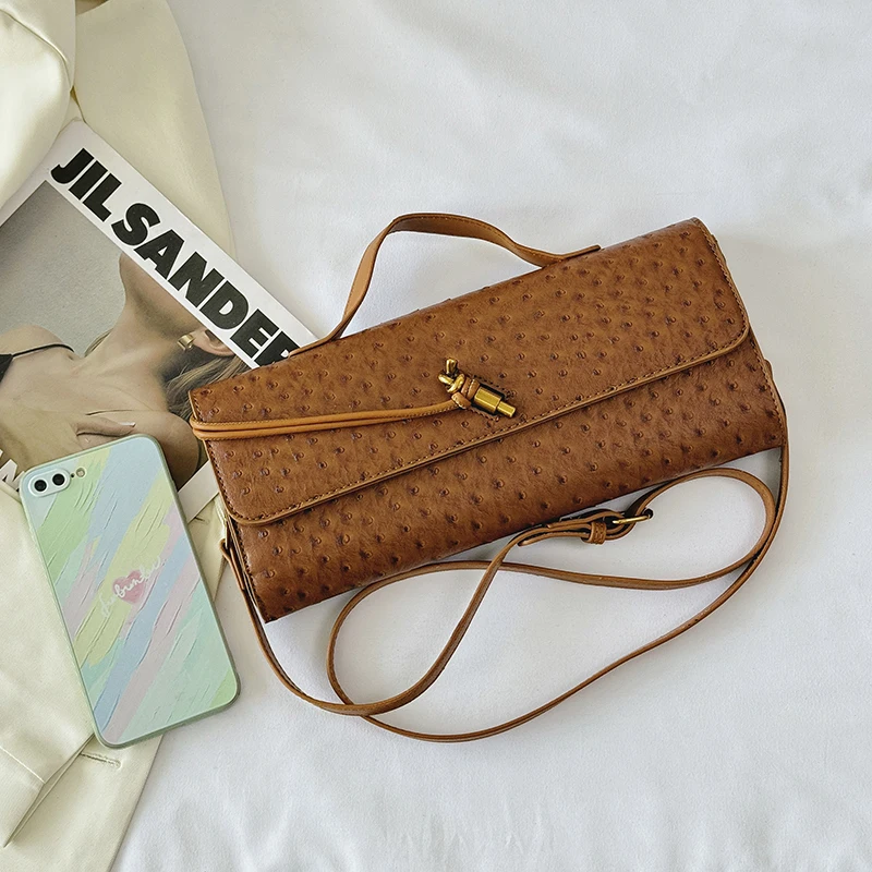 sac à main élégant et décontracté en pu pour femmes, couleur unie, sac à bandoulière avec boucle en métal, décoration, sac à bandoulière pour sorties et déplacements