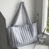sac à bandoulière rayé pour femmes, polyvalent, élégant, simple avec poignées de rembourrage, sacs de voyage de grande capacité