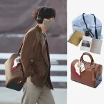 KPOP garçons Boston sacs V Design muet unisexe Bostons sac à bandoulière PU grande capacité sacs à bandoulière avec foulard en soie sac organisateur