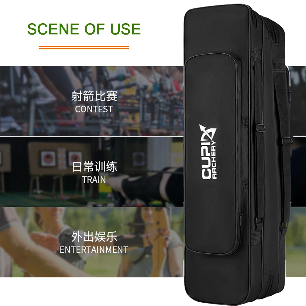 sac à bandoulière rembourré en tissu oxford, grande capacité de 85cm, étui à nœud cp fendu, carquois classique américain, sac à nœud de sortie