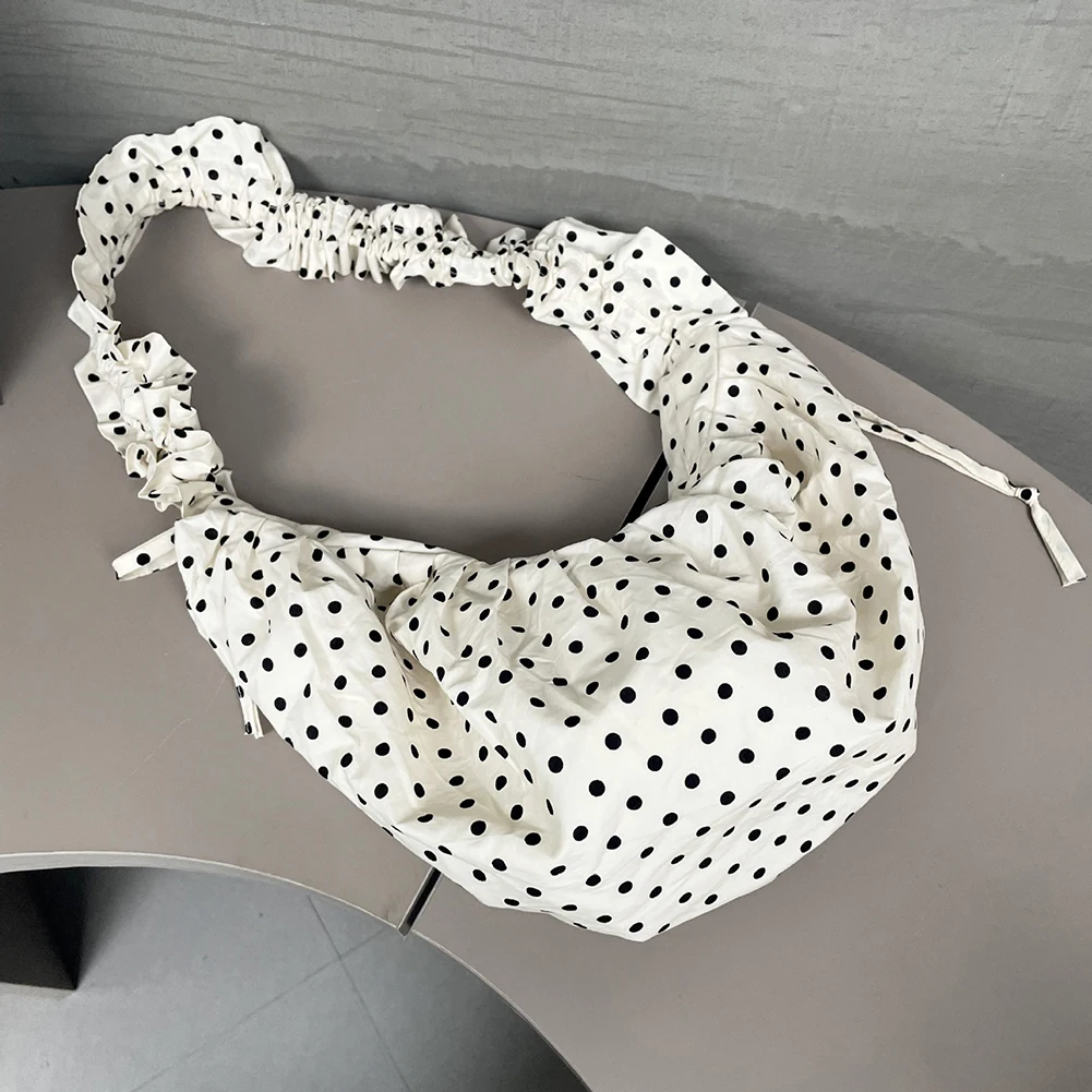 sac hobo nuage pour femmes, sac à bandoulière de grande capacité à pois, petit fourre tout vintage assorti pour les voyages en plein air